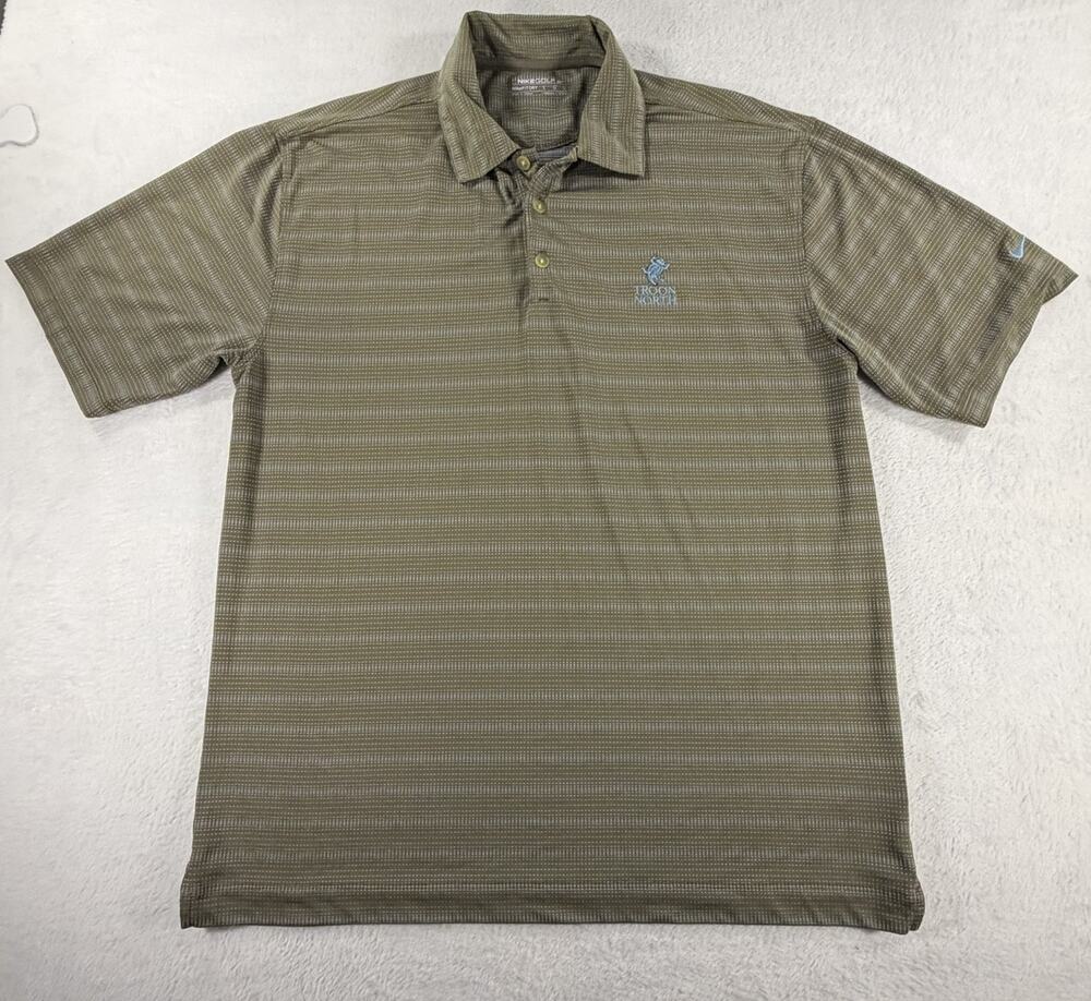 Nike Golf Mens Polo Shirt “Troon North” Size Large - Dri-Fit - Olive Green